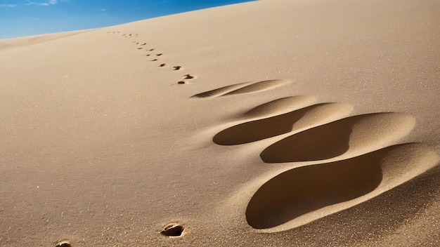 Footprints vanishing in the desert sand