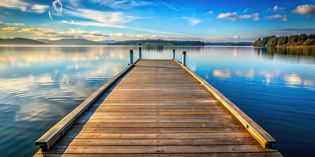 Photo forced perspective of mooring dock with pier in the background