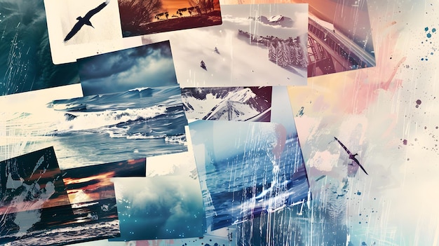 forecast concept collage of photos with different weather conditions banner design isolated on