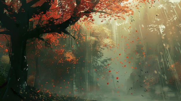 the forest of the autumn