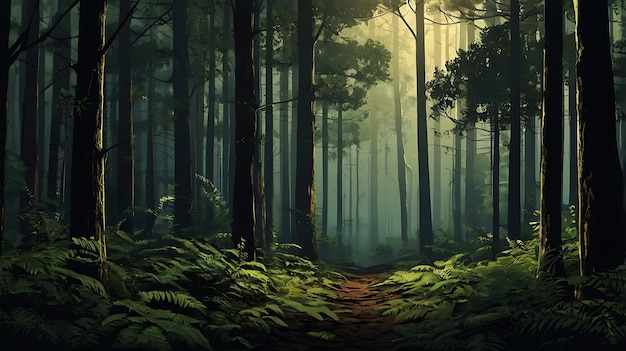 Forest Background Generative Ai