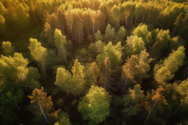 A forest filled with lots of tall trees generative AI