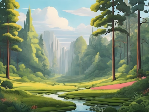 forest flat illustration