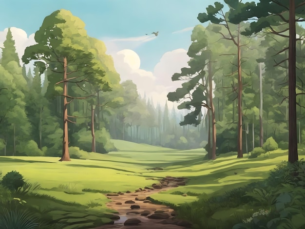 forest flat illustration