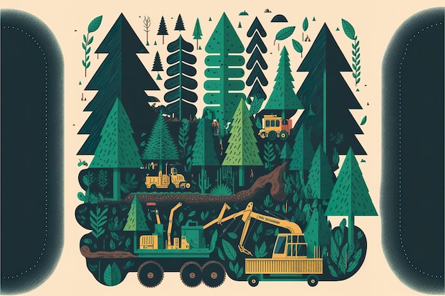 Forest industry illustration