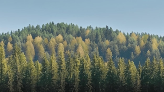 Forest landscape Illustration AI Generative