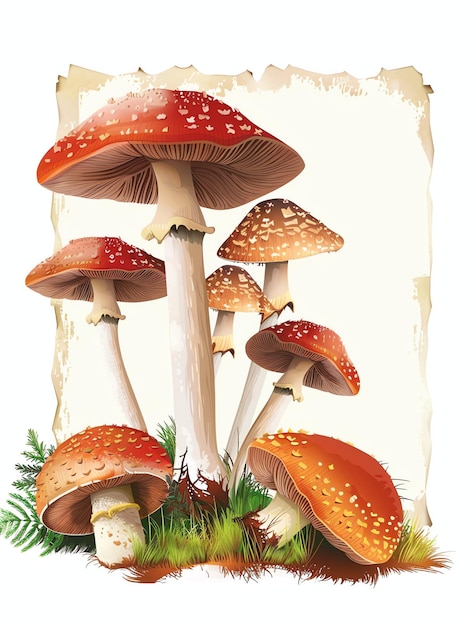 forest mushroom theme illustration