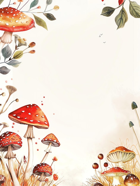 forest mushroom theme illustration