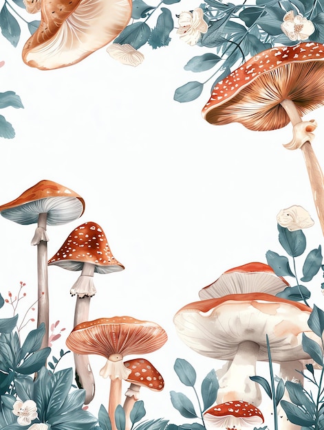 forest mushroom theme illustration