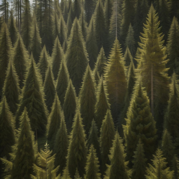 Photo a forest of pine trees with a forest of pine trees.