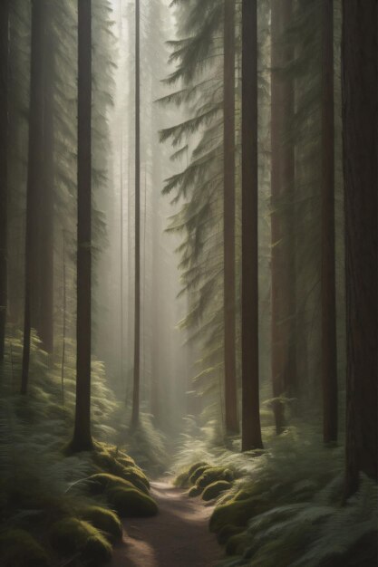 Forest realistic photo generative AI