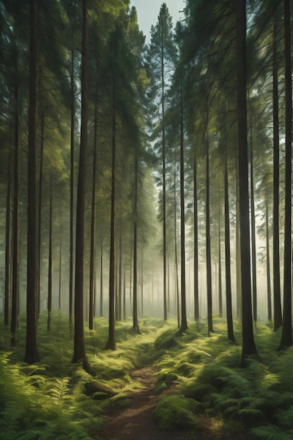 Forest realistic photo generative AI