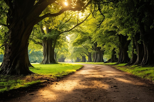 forest road nature landscape