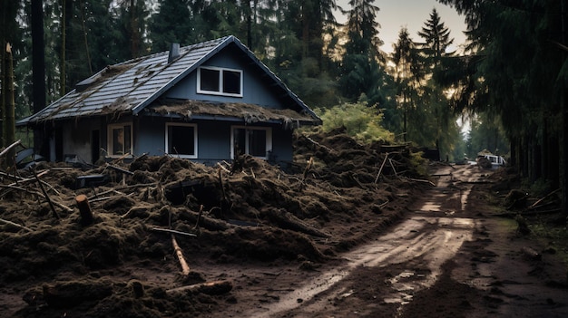 Forest storm damage in Poland