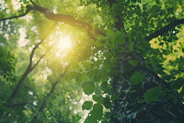 Forest walk with tall green trees summer scenery high quality