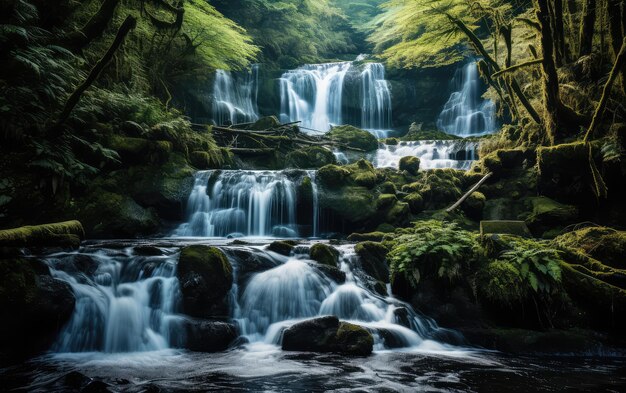 Forest Waterfall in Full Flow