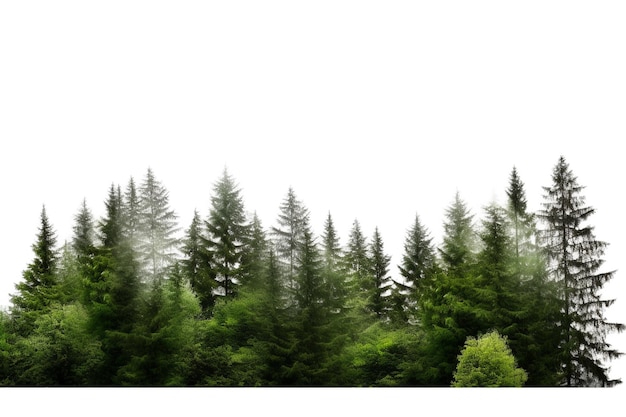 forest_white_isolated_background_