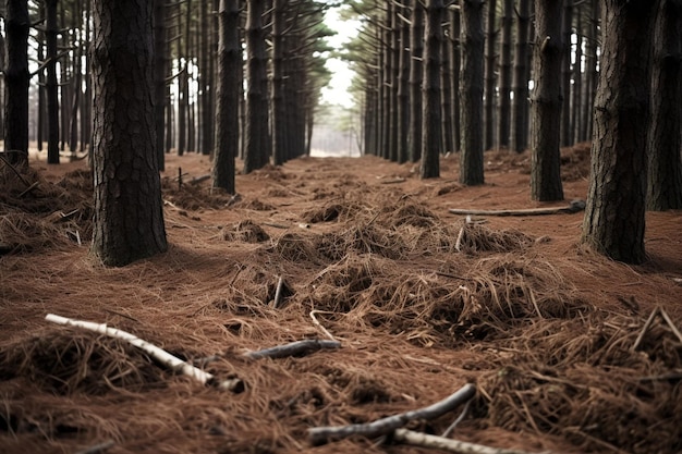 Photo a forest with a carpet of wildflowers