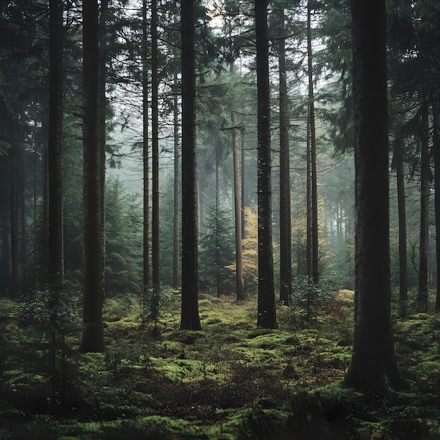 Photo a forest with many trees