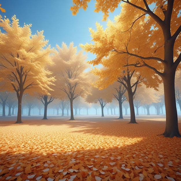 Photo a forest with trees and a blue sky with a few clouds