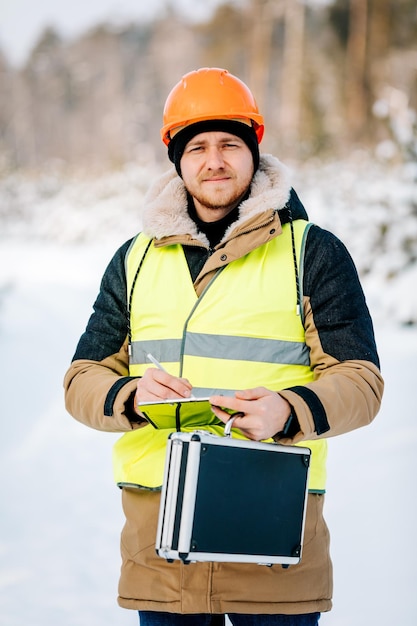 The forestry inspector inspects the forest lands