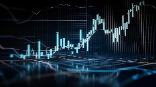 Forex concept stock exchang and trader Financial market business with graph chart analysis ai generative