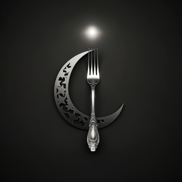 A fork and a fork are made of silver and black.