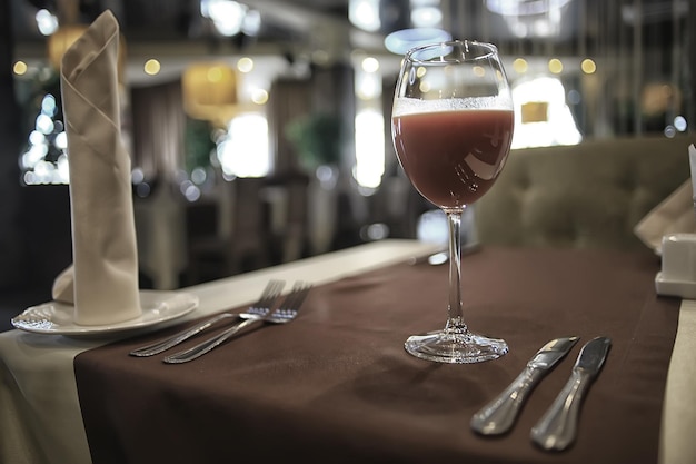 fork and knife serving in the interior of the restaurant / table in a cafe, food industry catering, menu