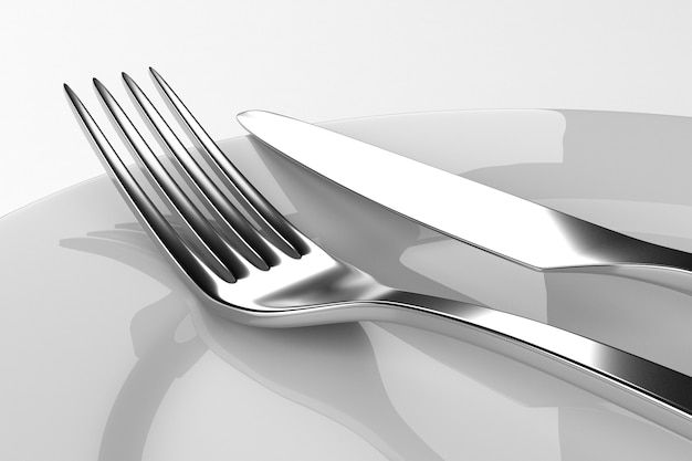 Fork and knife with plates