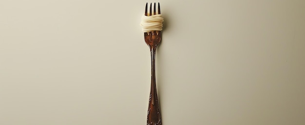 Photo a fork with a wooden handle