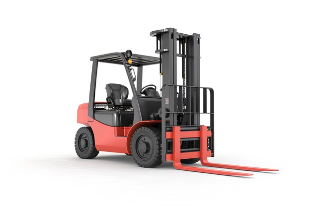 Photo a forklift truck on white isolated background