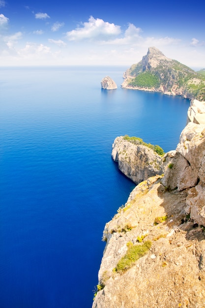 Formentor cape to Pollensa aerial sea view in Mallorca