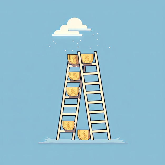 Photo forming a ladder to success