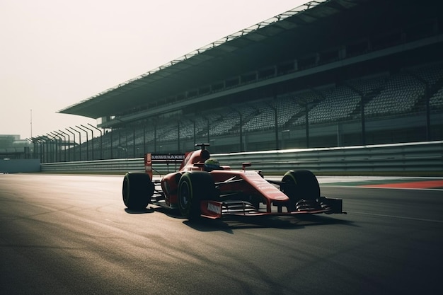 Formula one car on a race track