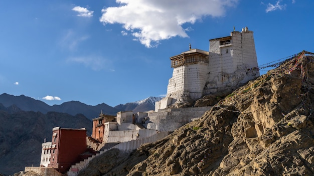 Fort and Namgyal Tsemo Monastery or red gompa is main Buddhist centre in Leh Ladakh India