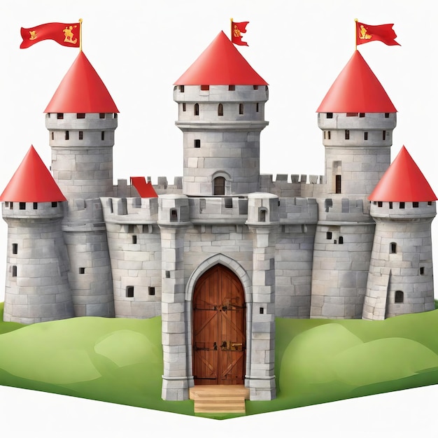 Photo fort surrounded castle on transparent background png