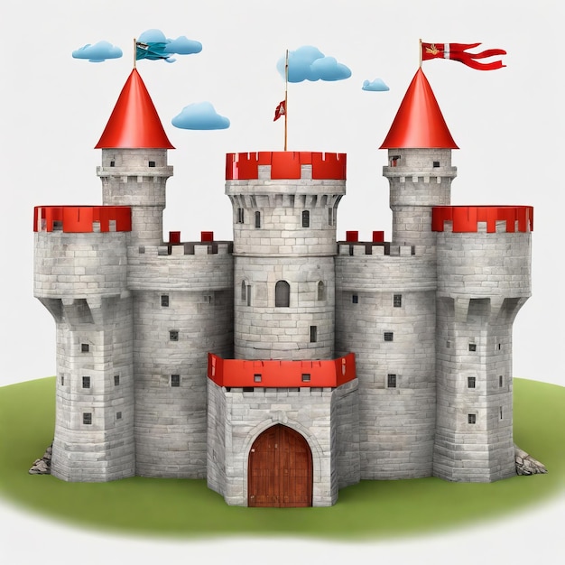 Photo fort surrounded castle on transparent background png