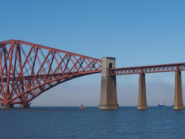 Forth Bridge over Firth of Forth in Edinburgh