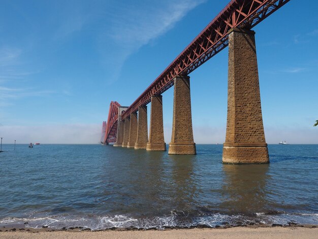 Forth Bridge over Firth of Forth in Edinburgh