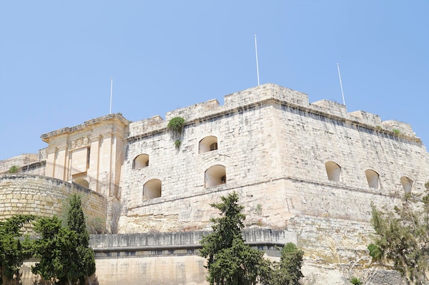 Fortification system at the entrance to the fortress Birgu Vittoriosa Malta