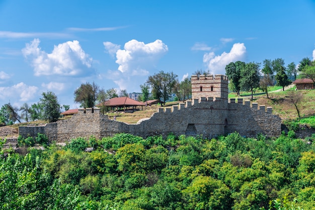 Fortification walls of Tsarevets fortress in Veliko Tarnovo, Bulgaria