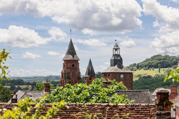 Fortified St Pierre church stop on the pilgrimage to Santiago Correze department New Aquitaine