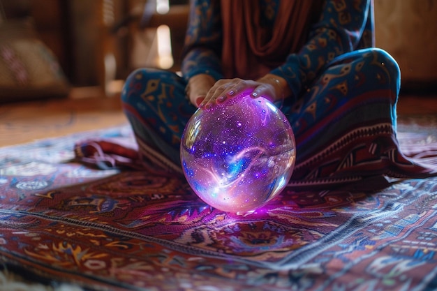 Photo fortune teller room with magic ball