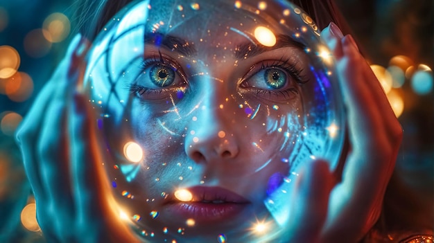 A Fortune Tellers Mesmerizing Gaze into the Cosmos Visionary Insight Vision of the Future