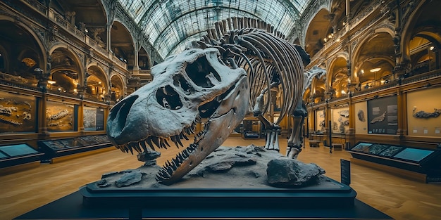 Photo fossils displayed in a natural history museum