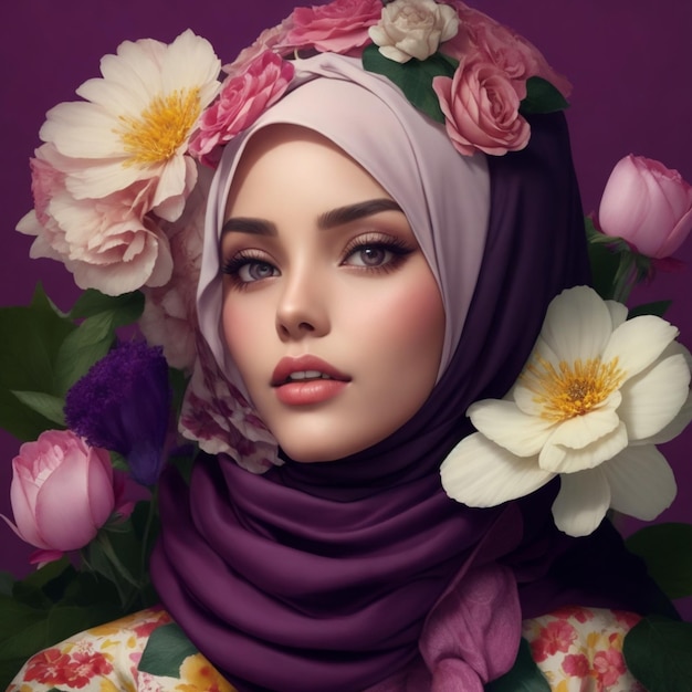 foto magazine beauty ad style hijab flower 1