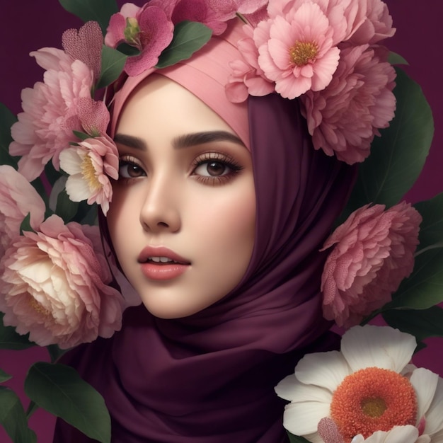 foto magazine beauty ad style hijab flower 21