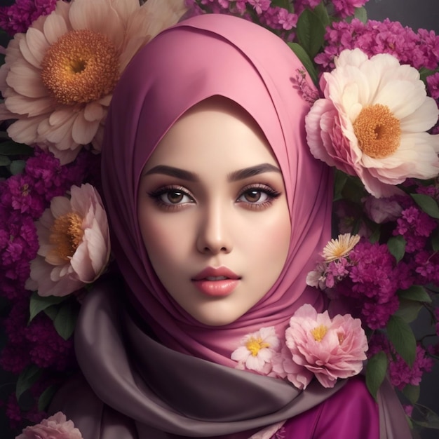 foto magazine beauty ad style hijab flower 22