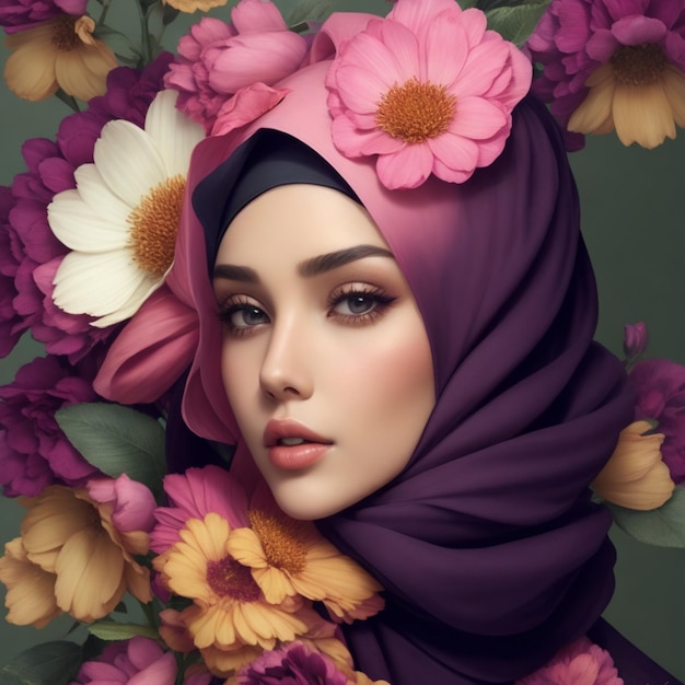 foto magazine beauty ad style hijab flower 2