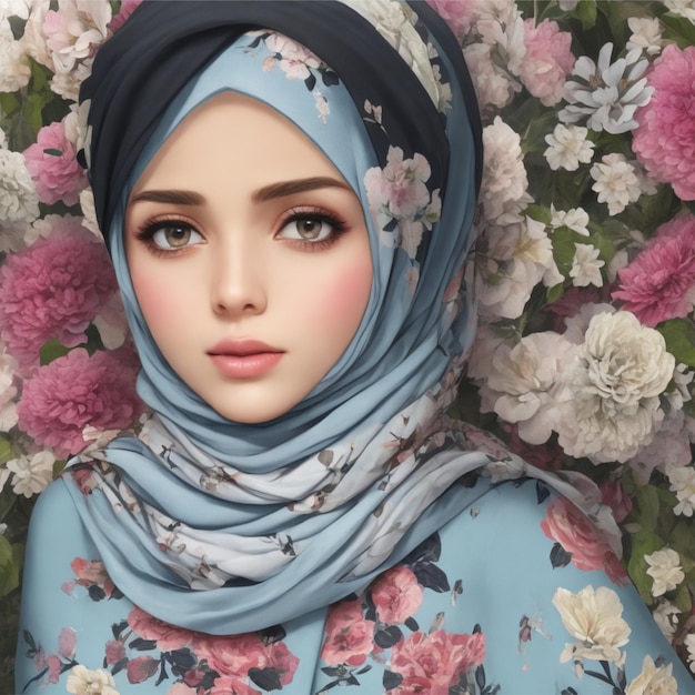 foto magazine beauty ad style hijab flower 31